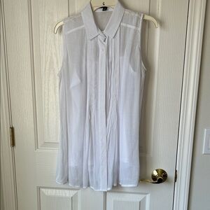 Sleeveless Sheer White Blouse W/camisole